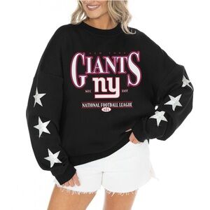 Black Sweatshirt with Silver Star Accents NY GIANTS NFL SHOP NWT new size XS